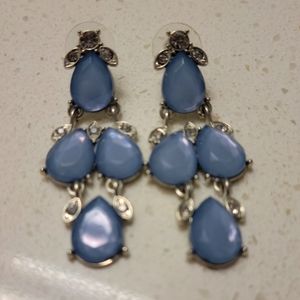 Charming Charlie Blue and Silver Statement Earrings